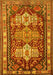 Machine Washable Persian Yellow Traditional Rug, wshtr802yw