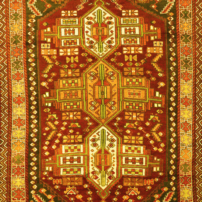 Machine Washable Persian Yellow Traditional Rug, wshtr802yw