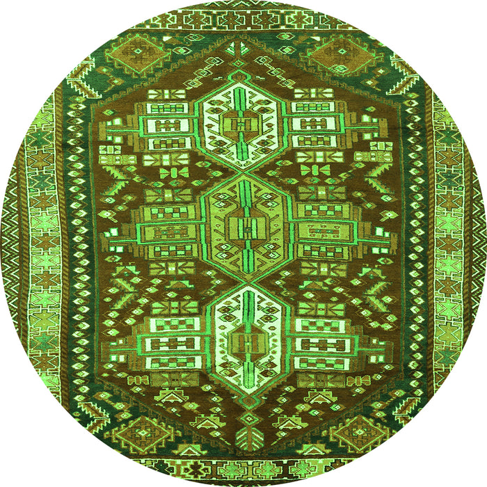 Square Persian Green Traditional Rug, tr802grn