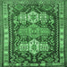 Square Persian Emerald Green Traditional Rug, tr802emgrn
