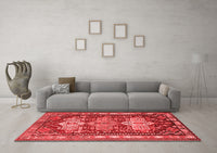 Machine Washable Persian Red Traditional Rug, wshtr802red