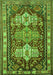 Serging Thickness of Machine Washable Persian Green Traditional Area Rugs, wshtr802grn