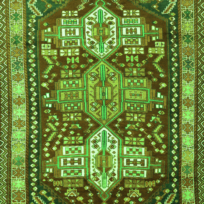 Serging Thickness of Machine Washable Persian Green Traditional Area Rugs, wshtr802grn