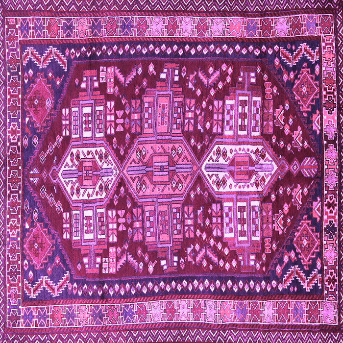 Square Persian Purple Traditional Rug, tr802pur