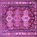 Square Persian Purple Traditional Rug, tr802pur