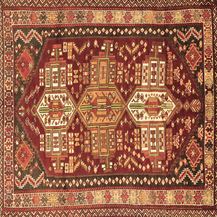 Square Machine Washable Persian Brown Traditional Rug, wshtr802brn