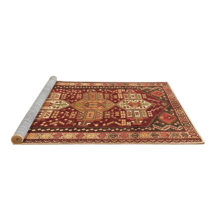 Sideview of Machine Washable Persian Brown Traditional Rug, wshtr802brn