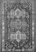 Serging Thickness of Machine Washable Persian Gray Traditional Rug, wshtr802gry