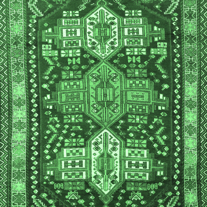 Machine Washable Persian Emerald Green Traditional Area Rugs, wshtr802emgrn