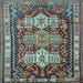 Square Machine Washable Persian Light Blue Traditional Rug, wshtr802lblu