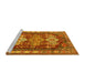 Sideview of Machine Washable Persian Yellow Traditional Rug, wshtr802yw