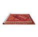 Sideview of Machine Washable Traditional Rust Pink Rug, wshtr803