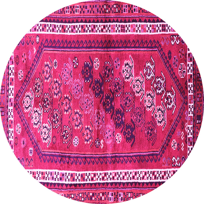 Round Machine Washable Persian Pink Traditional Rug, wshtr803pnk