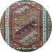 Round Persian Light Blue Traditional Rug, tr803lblu