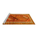 Sideview of Machine Washable Persian Yellow Traditional Rug, wshtr803yw