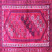 Square Machine Washable Persian Pink Traditional Rug, wshtr803pnk