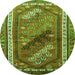 Square Persian Green Traditional Rug, tr803grn