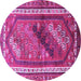 Round Persian Purple Traditional Rug, tr803pur