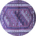 Round Persian Blue Traditional Rug, tr803blu