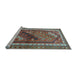 Sideview of Machine Washable Persian Light Blue Traditional Rug, wshtr803lblu