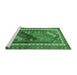 Sideview of Machine Washable Persian Emerald Green Traditional Area Rugs, wshtr803emgrn