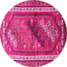 Round Persian Pink Traditional Rug, tr803pnk