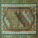 Square Persian Turquoise Traditional Rug, tr803turq