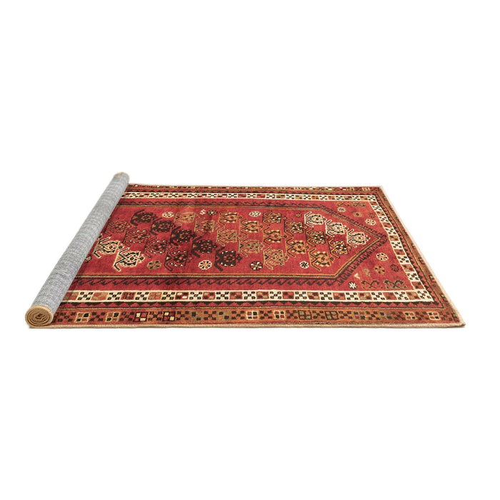 Sideview of Machine Washable Persian Brown Traditional Rug, wshtr803brn