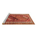Sideview of Machine Washable Persian Brown Traditional Rug, wshtr803brn