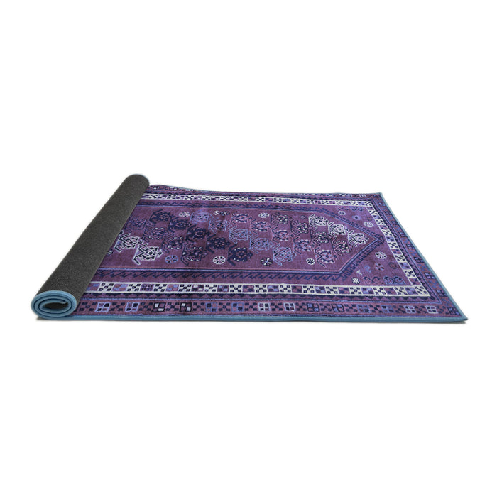 Sideview of Persian Blue Traditional Rug, tr803blu