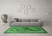 Machine Washable Persian Emerald Green Traditional Area Rugs in a Living Room,, wshtr803emgrn