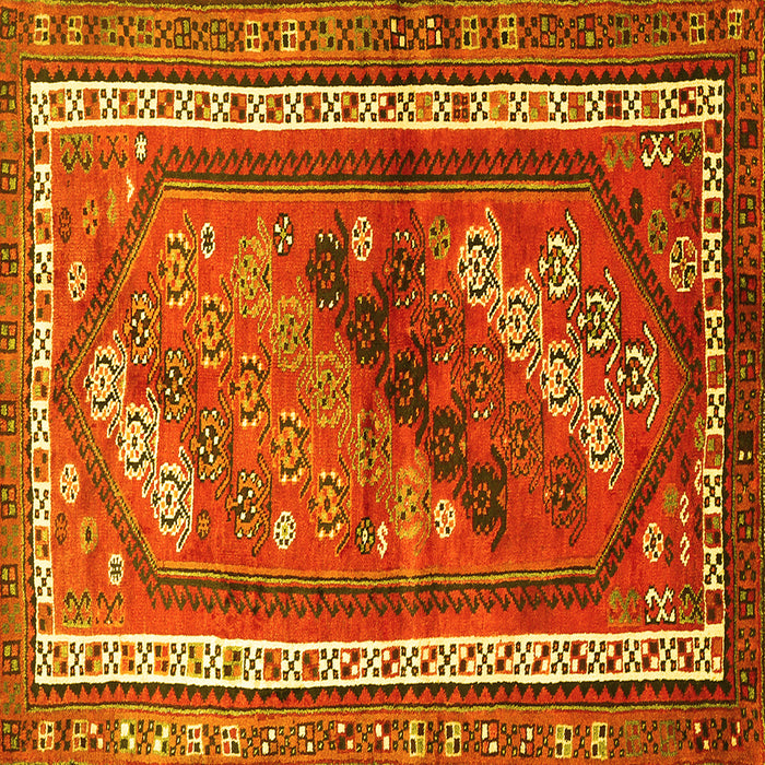 Square Persian Yellow Traditional Rug, tr803yw