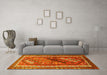 Machine Washable Persian Yellow Traditional Rug in a Living Room, wshtr803yw