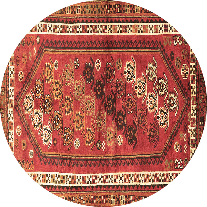 Round Persian Brown Traditional Rug, tr803brn