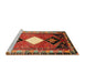 Sideview of Machine Washable Traditional Tomato Red Rug, wshtr804
