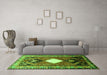 Machine Washable Persian Green Traditional Area Rugs in a Living Room,, wshtr804grn