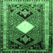 Square Persian Emerald Green Traditional Rug, tr804emgrn