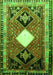 Serging Thickness of Machine Washable Persian Green Traditional Area Rugs, wshtr804grn