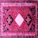 Square Machine Washable Persian Pink Traditional Rug, wshtr804pnk