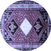 Round Persian Blue Traditional Rug, tr804blu