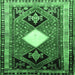 Square Machine Washable Persian Emerald Green Traditional Area Rugs, wshtr804emgrn