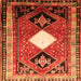 Round Machine Washable Persian Orange Traditional Area Rugs, wshtr804org