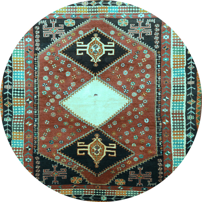 Round Persian Light Blue Traditional Rug, tr804lblu