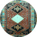 Round Persian Light Blue Traditional Rug, tr804lblu