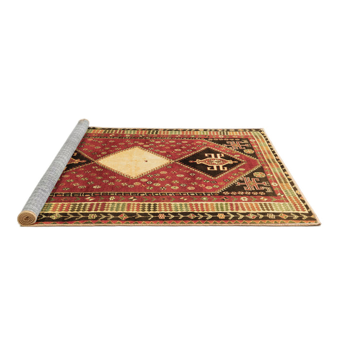 Sideview of Machine Washable Persian Brown Traditional Rug, wshtr804brn