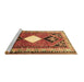 Sideview of Machine Washable Persian Brown Traditional Rug, wshtr804brn