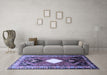 Machine Washable Persian Blue Traditional Rug in a Living Room, wshtr804blu