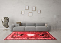 Machine Washable Persian Red Traditional Rug, wshtr804red