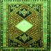 Round Machine Washable Persian Green Traditional Area Rugs, wshtr804grn