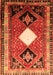 Serging Thickness of Machine Washable Persian Orange Traditional Area Rugs, wshtr804org